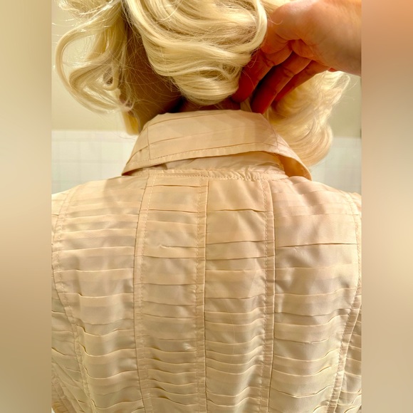 DESIGNER! DONCASTER COLLECTION!🌸100% SILK PEACOAT/DUSTER/White/Size-10 - Picture 6 of 16